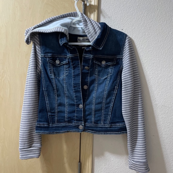 Wallflower Jackets & Blazers - Junior Large Women Small Wallflower Authentic Denim Jean Jacket Hoodie